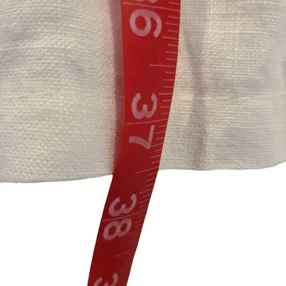 Ellamoda Linen Dress Women Medium White Oversized Pockets Lagenlook Button Front - Picture 7 of 7